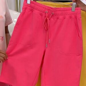 Sport Savvy Petite French Terry Pull-On Bermuda Shorts in Coral
